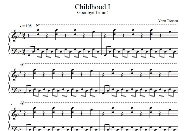 Yann Tiersen-Childhood Free Sheet Music PDF for Piano 1 Yann Tiersen-Childhood Free Sheet Music PDF for Piano