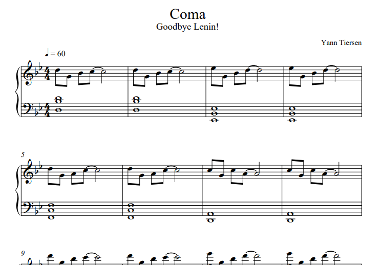 Yann Tiersen-Coma Free Sheet Music PDF for Piano 7 Yann Tiersen-Coma Free Sheet Music PDF for Piano