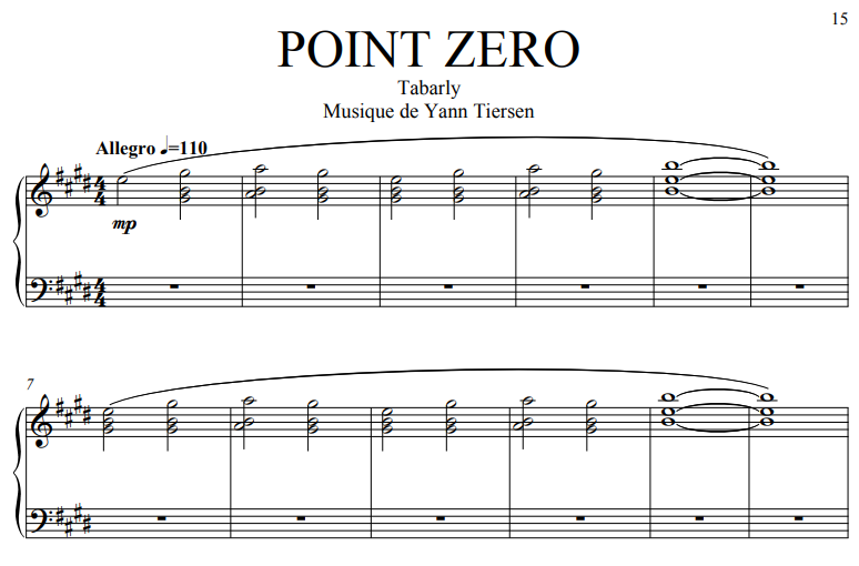 Yann Tiersen-Point Zero Free Sheet Music PDF for Piano