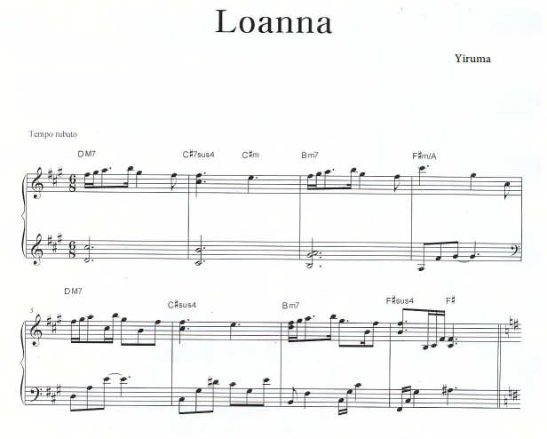 Yiruma-Loanna Free Sheet Music PDF for Piano