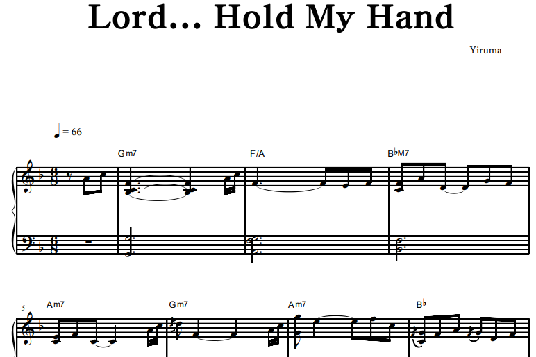 Yiruma-Lord Hold My Hand Free Sheet Music PDF for Piano
