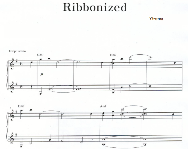 Yiruma-Ribbonized Free Sheet Music PDF for Piano