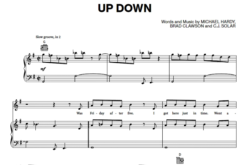 Morgan Wallen-Up Down Free Sheet Music PDF for Piano