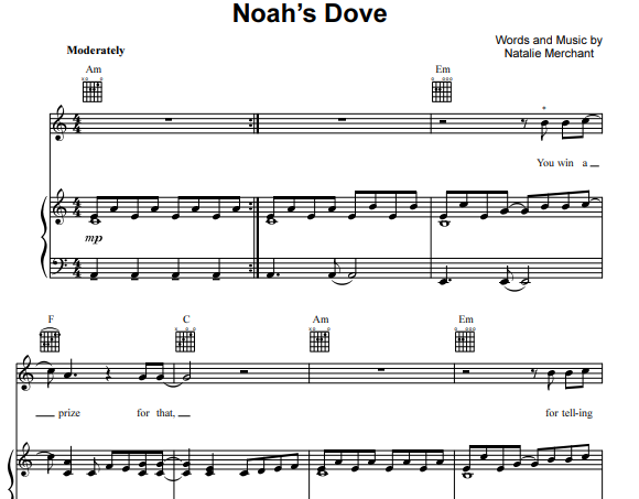 10000 Maniacs-Noah’s Dove Free Sheet Music PDF for Piano