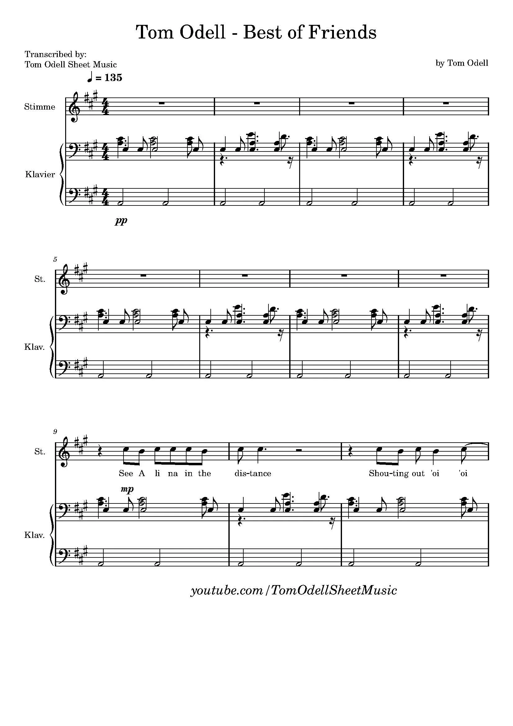 Best Of Friends Sheet Music – Tom Odell