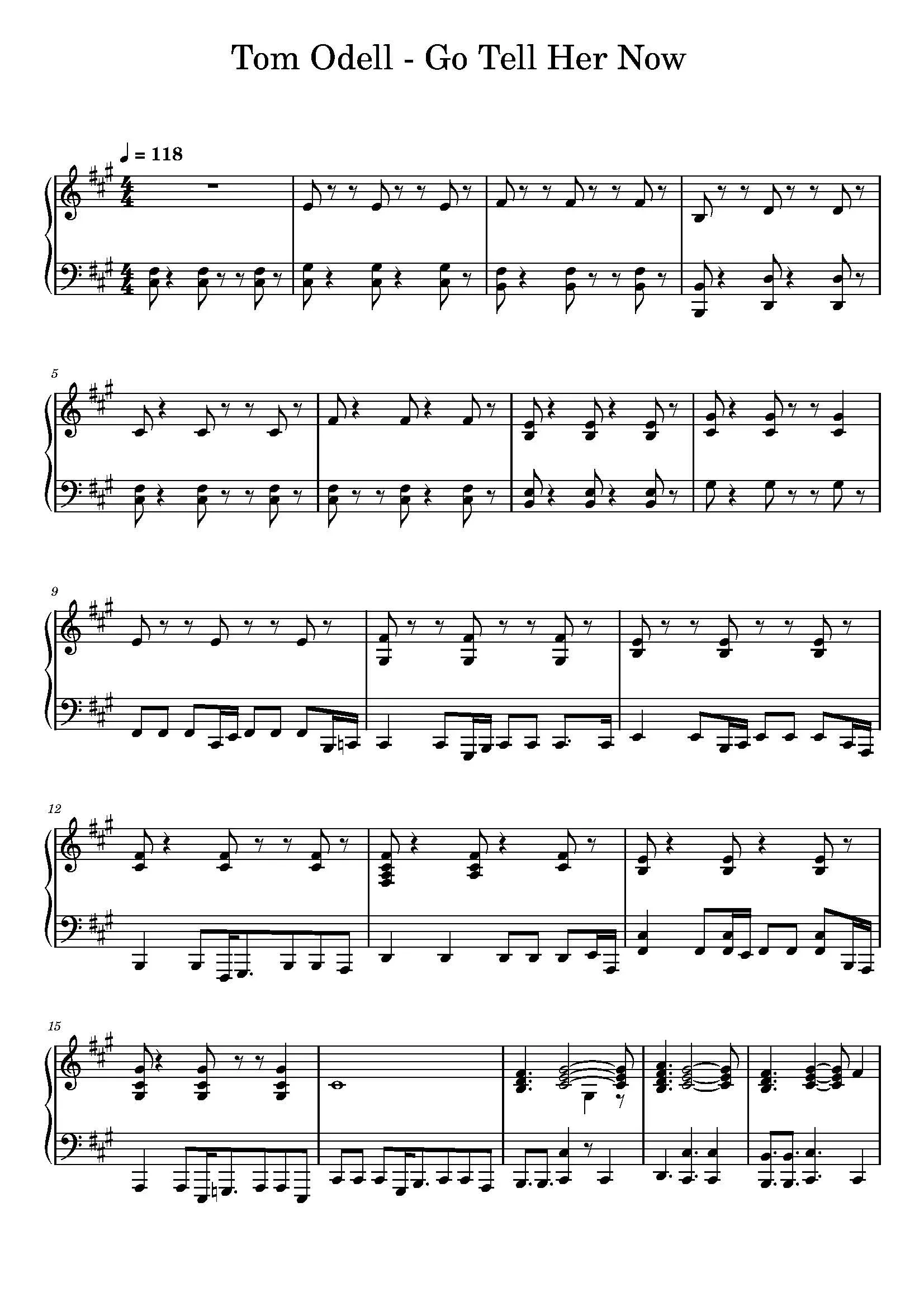 Go Tell Her Now Sheet Music – Tom Odell