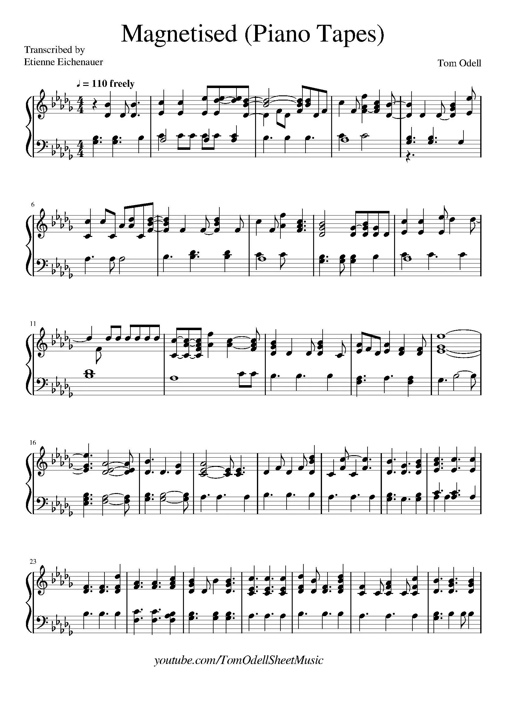 Magnetised Sheet Music