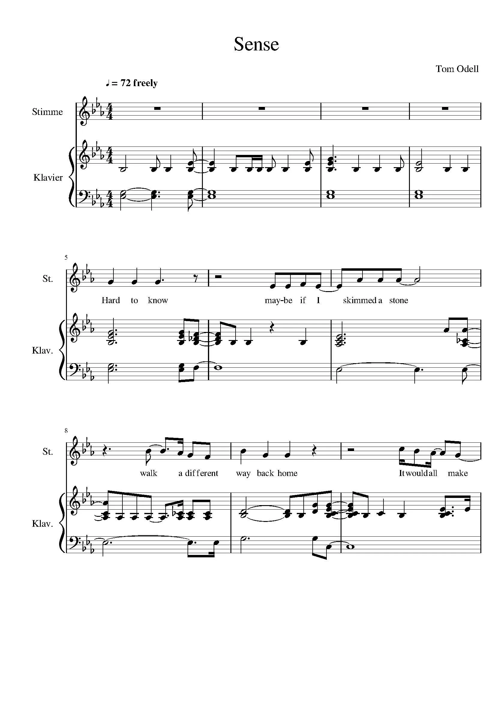 Sense Sheet Music – Tom Odell