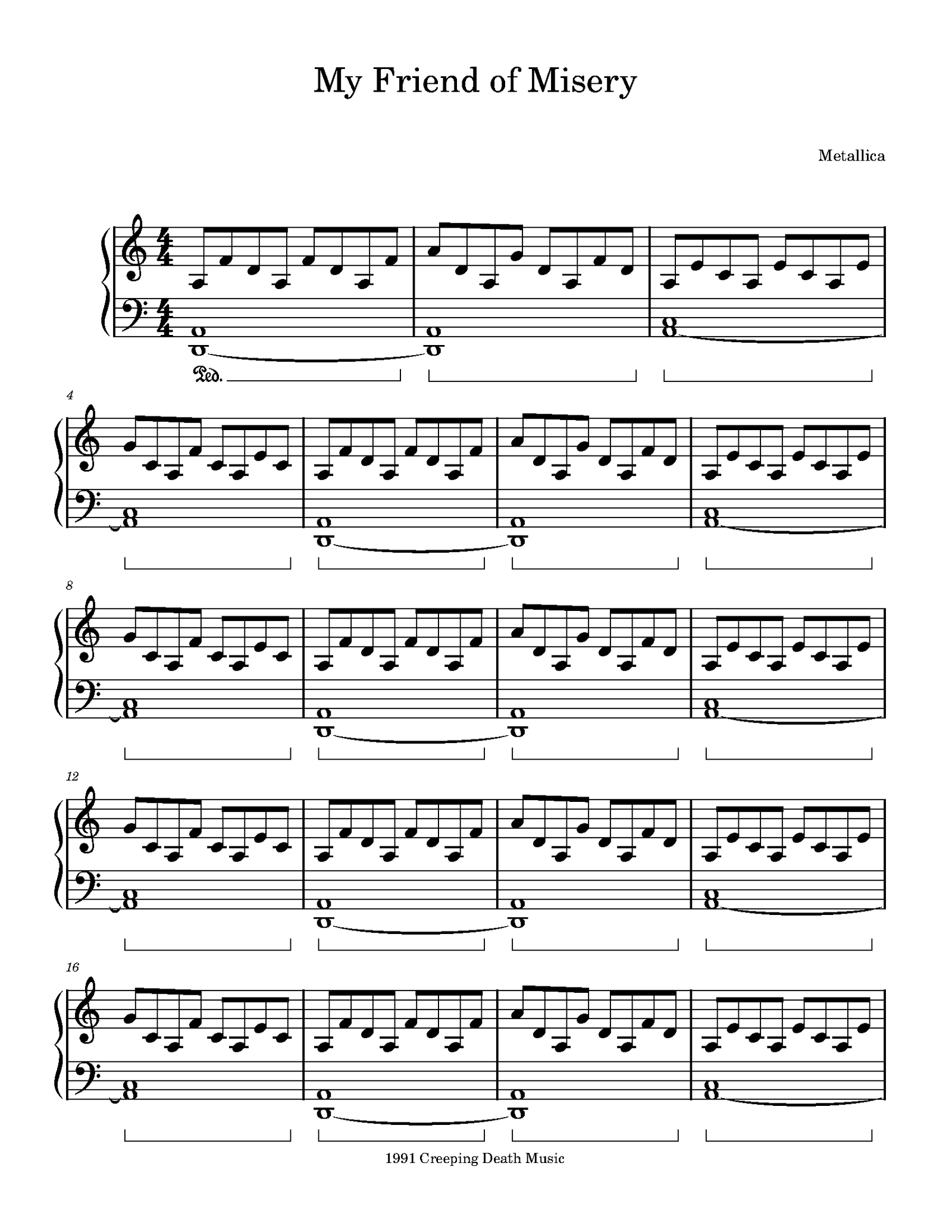 My Friend Of Misery Sheet Music