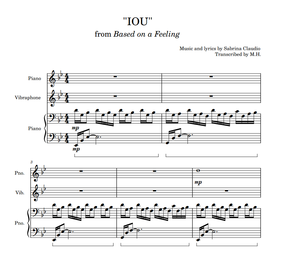 IOU Sheet Music 5 IOU Sheet Music